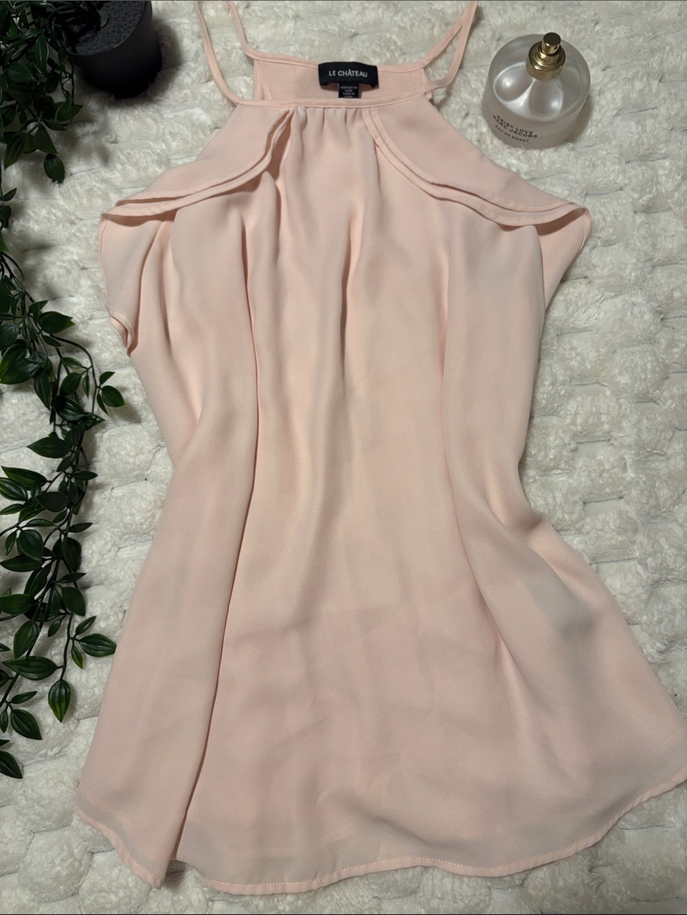 le chateau Blush Pink Halter Neck Blouse